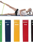 7Pcs Tpe Resistance Bands Fitness Set Rubber Loop Strength Training Workout