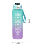 Sports Water Bottle with Time-Tracking Straw Leak Proof