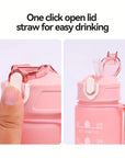 Sports Water Bottle with Time-Tracking Straw Leak Proof